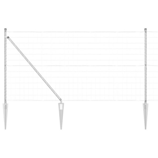 Eurozaun mit 7 Pfosten mit Spitze 1,2x10 m verzinkter Stahl