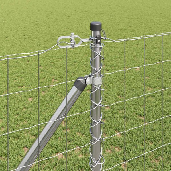 Eurozaun mit 7 Pfosten mit Spitze 1,2x10 m verzinkter Stahl