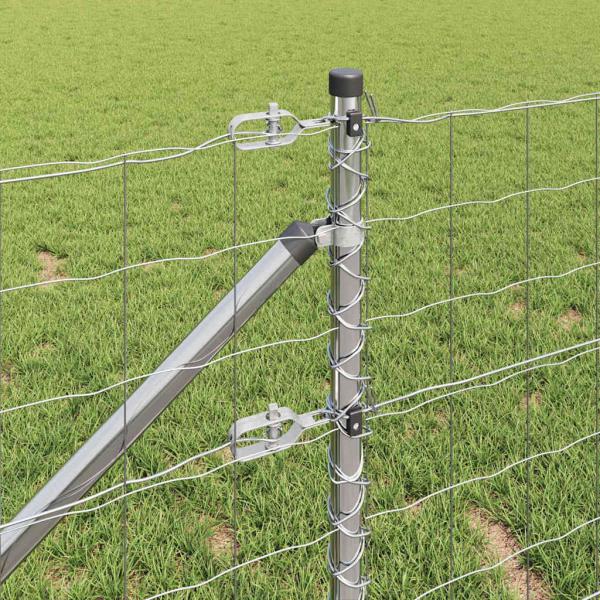 Eurozaun mit 7 Spike-Posts 0.6x10 m Verzinkter Stahl