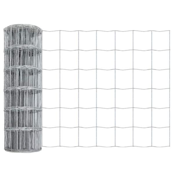 Eurozaun mit 7 Spike-Posts 0.6x10 m Verzinkter Stahl