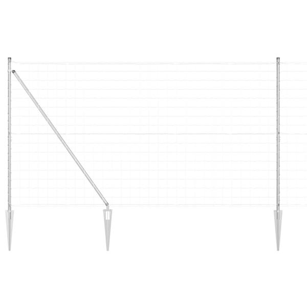 Euro Zaun mit 7 Pfahl-Zaun 1,5x10 m Verzinkter Stahl