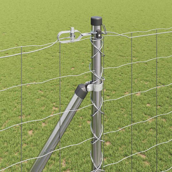 Eurozaun mit 7 Spike-Pfosten 1,6x10 m galvanisierter Stahl