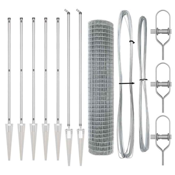 Eurozaun mit 7 Spike-Pfosten 1,6x10 m galvanisierter Stahl