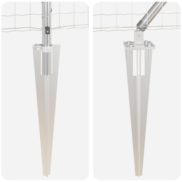 Euro Zaun mit 13 Spitzposten 0.4x25 m Verzinkter Stahl