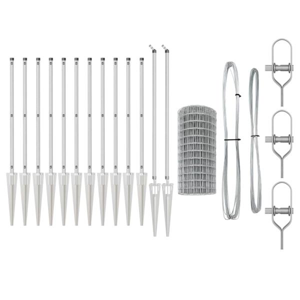 Eurozaun mit 13 Spike-Posts 0.8x25 m verzinkter Stahl