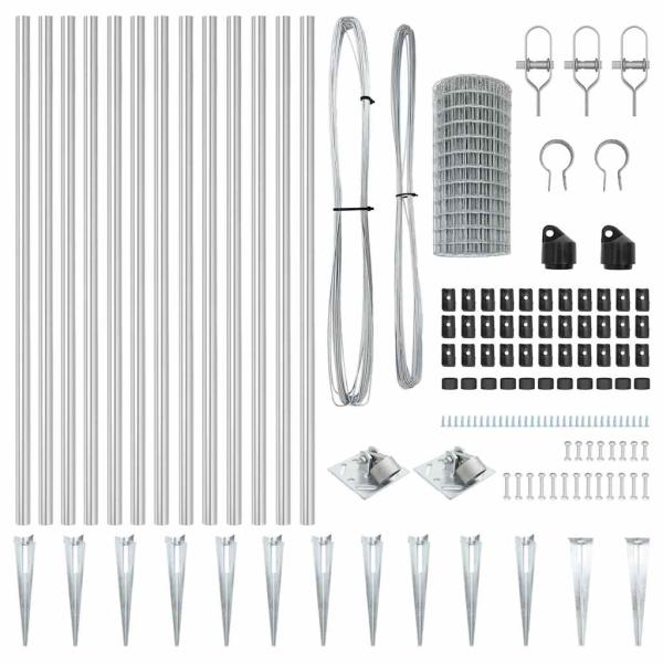Eurozaun mit 13 Spike-Posts 0.8x25 m verzinkter Stahl