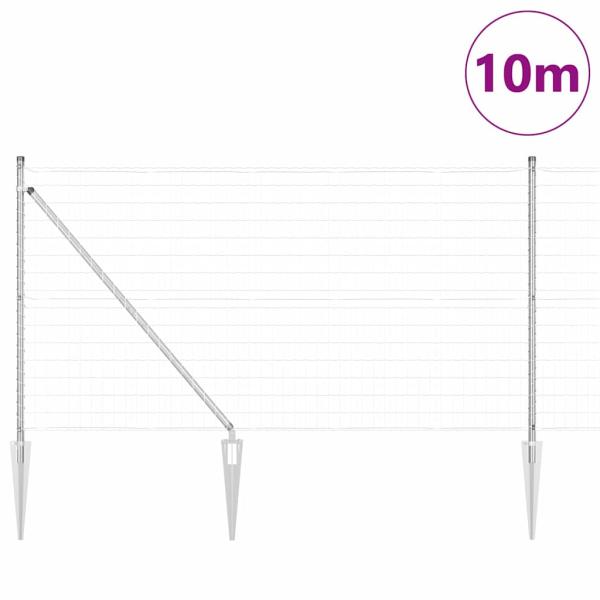 Eurozaun mit 13 Spitzpfosten 1x25 m verzinkter Stahl