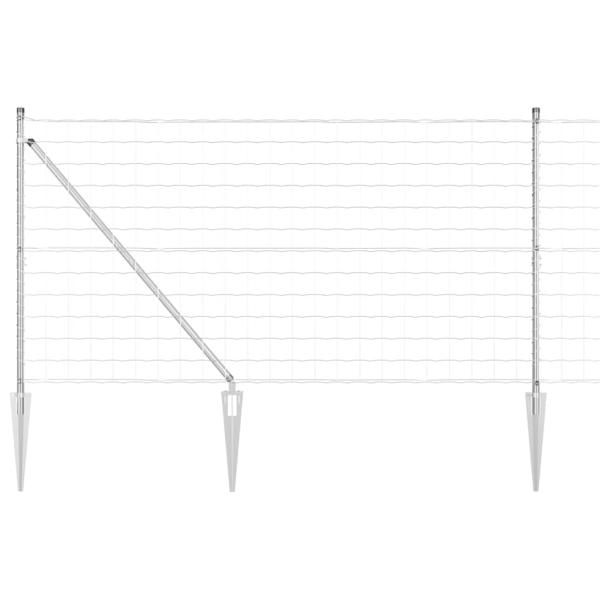 Euro Zaun mit 13 Stachelpfosten 1,2x25 m Galvanisierter Stahl