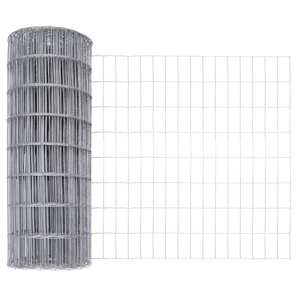 Eurozaun mit 13 Spike-Posts 0,6x50 m Galvanisierter Stahl