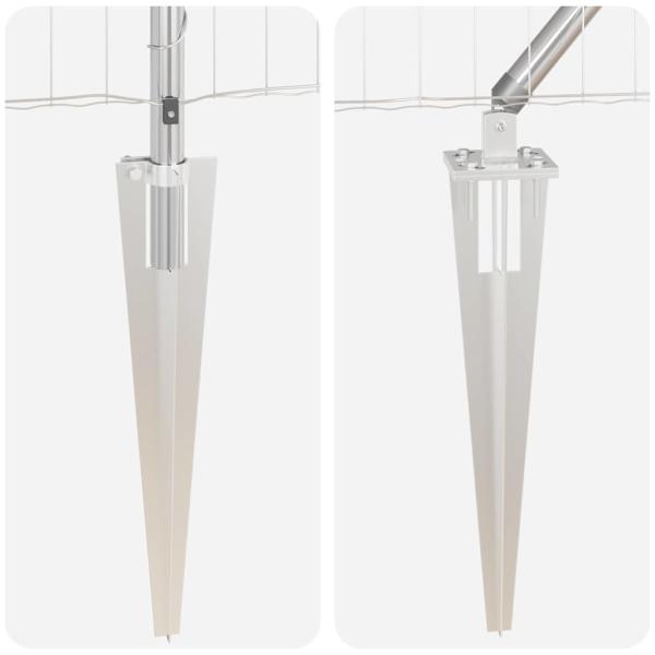 Eurozaun mit 13 Spike-Posts 0,6x50 m Galvanisierter Stahl