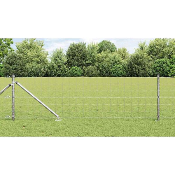 ARDEBO.de - Euro Zaun mit 13 Spike Pfosten 0.6x50 m Verzinkter Stahl