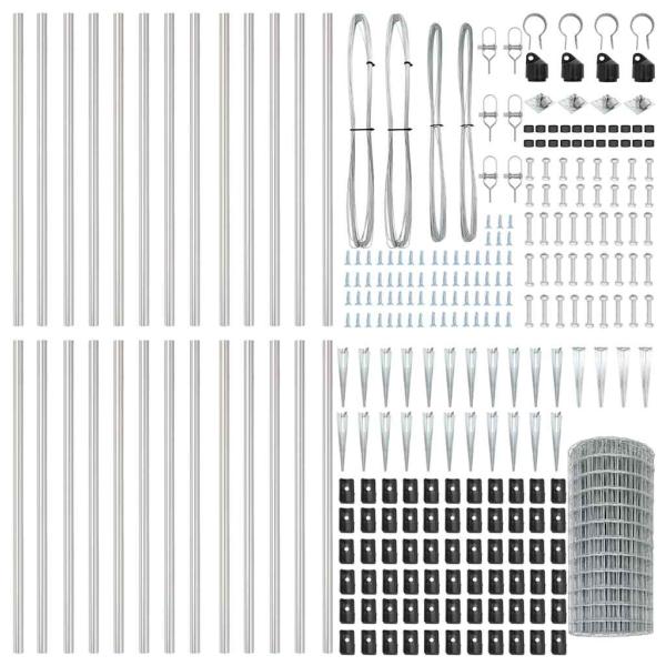 Euro Zaun mit 13 Spike Pfosten 0.6x50 m Verzinkter Stahl