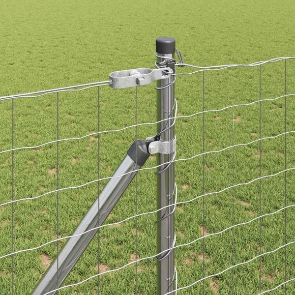 Eurozaun mit 7 Spike-Posten 1,2x10 m aus galvanisiertem Stahl