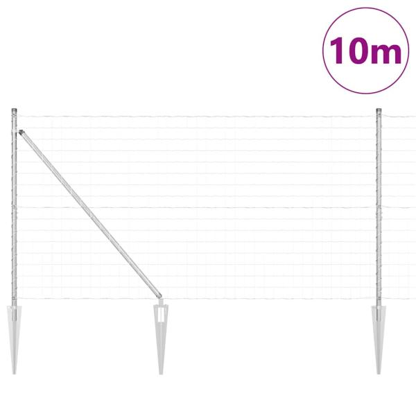 Euro Zaun mit 7 Spike-Posts 1.4x10 m Verzinkter Stahl
