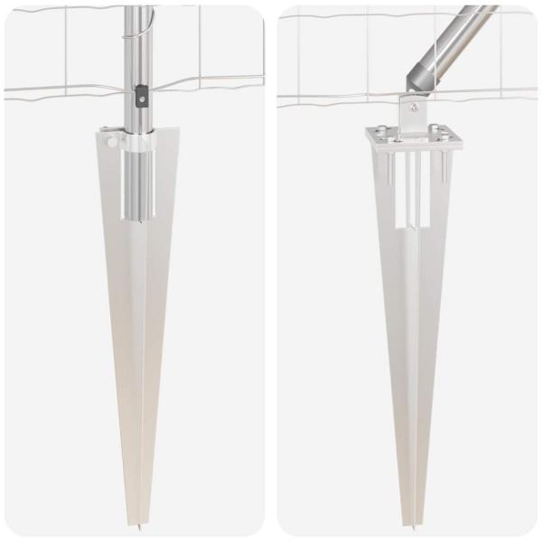 Euro-Zaun mit 13 Spitzenpfosten 0.6x25 m feuerverzinkter Stahl