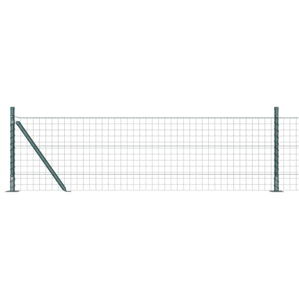 Euro-Zaun mit 7 Flanschteilen 0,6x10 m Verzinkter Stahl