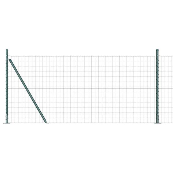 Euro Zaun mit 7 Flanschpfosten 1x10 m verzinkter Stahl