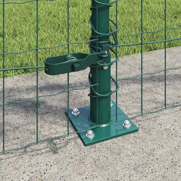 Euro Zaun mit 7 Flanschpfosten 1x10 m verzinkter Stahl