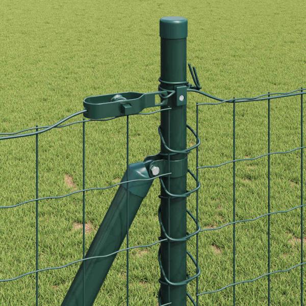 Euro Zaun mit 7 Flanschpfosten 1x10 m verzinkter Stahl