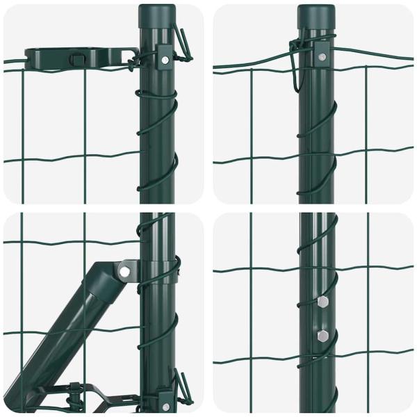 Euro Zaun mit 7 Flanschpfosten 1.4x10 m verzinkter Stahl