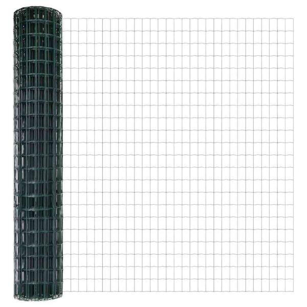 Euro Zaun mit 7 Flanschpfosten 1,6x10 m Galvanisierter Stahl