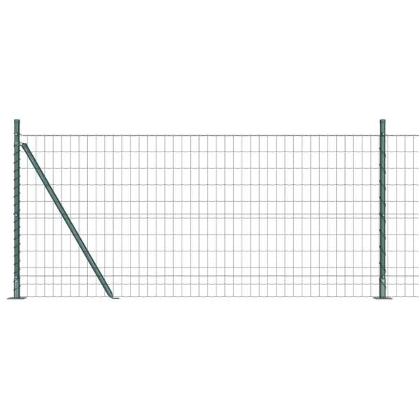 Euro Zaun mit 7 Flanschpfosten 1x10 m Verzinkter Stahl