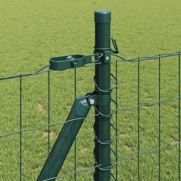 Euro Zaun mit 7 Flanschpfosten 1x10 m Verzinkter Stahl