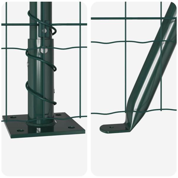Euro-Zaun mit Betonsockel 10 x 1 m PVC-beschichteter Stahl Grün