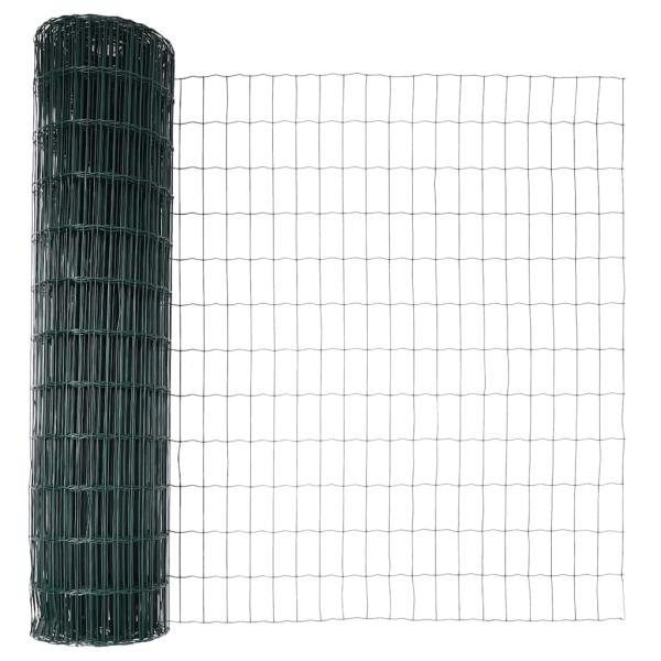 Euro Zaun mit 7 Flanschpfosten 1x10 m Verzinkter Stahl