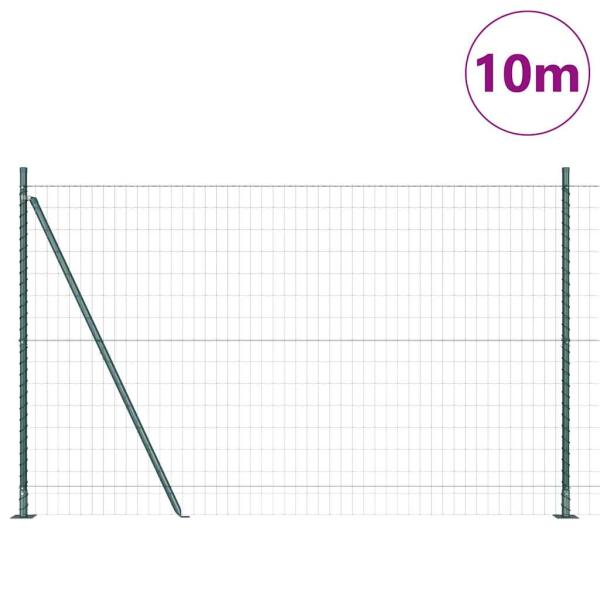 Euro Zaun mit 7 Flanschen 1,6x10 m verzinkter Stahl