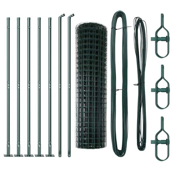 Euro Zaun Set aus 2 Grün Metall 10 x 1,2 m Langlebig