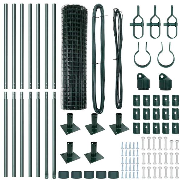 Euro Zaun Set aus 2 Grün Metall 10 x 1,2 m Langlebig