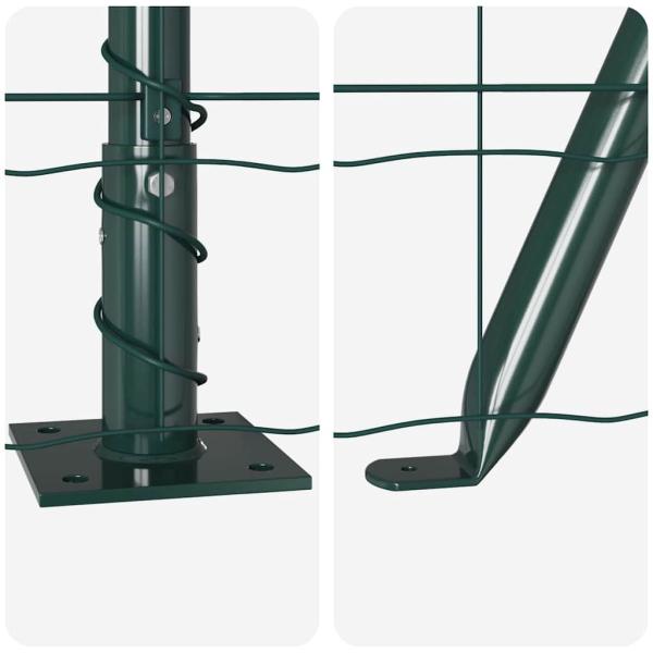 Euro Zaun Set aus 2 Grün Metall 10 x 1,2 m Langlebig