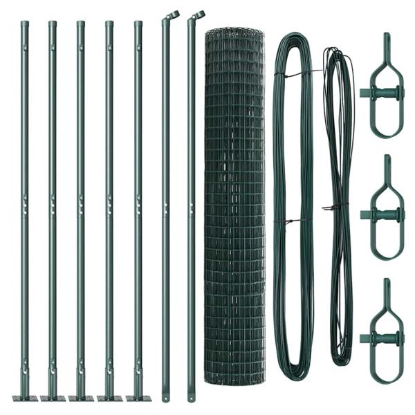 Euro-Zaun Set aus 2 Grün Feuerverzinkter Stahl 10 x 1,5 m
