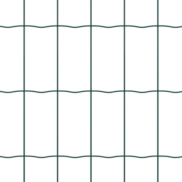 Euro-Zaun mit 13 Flanschpfosten 1x25 m aus galvanisiertem Stahl