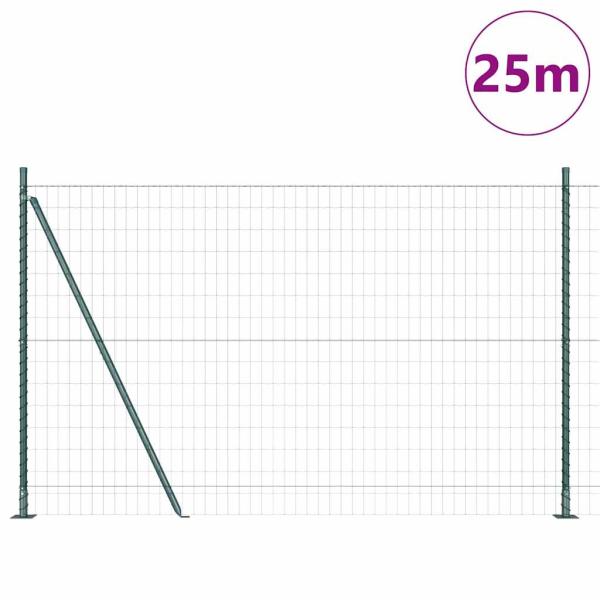 Eurozaun mit 13 Flanschpfosten 1,2x25 m verzinkter Stahl