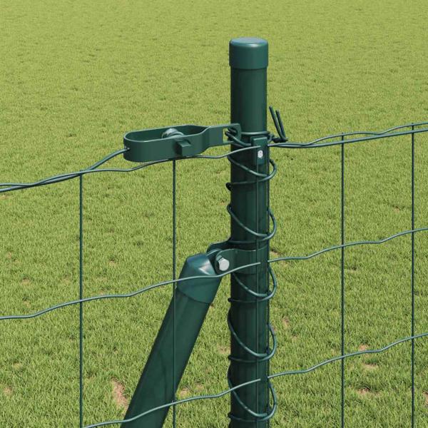 Euro-Zaun mit 13 Flanschpfosten 1,2x25 m feuerverzinkter Stahl