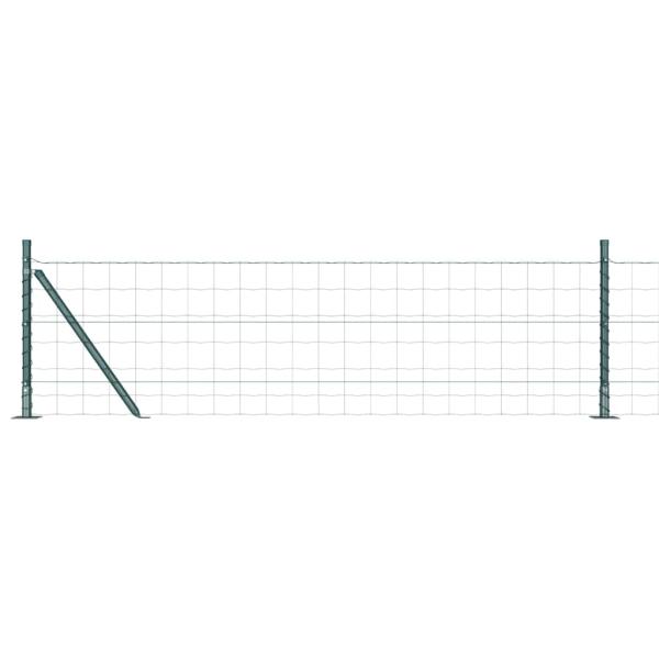 Euro Zaun mit 13 Flanschpfosten 0,4x25 m verzinkter Stahl