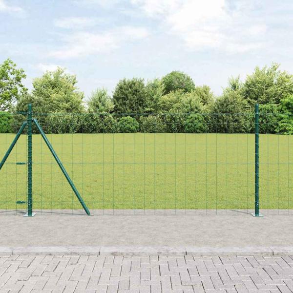 ARDEBO.de - Eurozaun Set mit 2 Grün Pulverbeschichteter Stahl 25 x 0,8 m