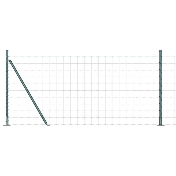 Eurozaun Set mit 2 Grün Pulverbeschichteter Stahl 25 x 0,8 m