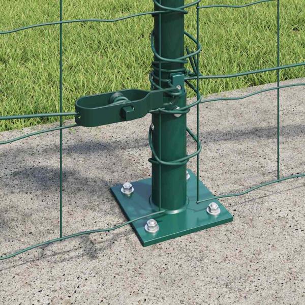 Eurozaun Set mit 2 Grün Pulverbeschichteter Stahl 25 x 0,8 m