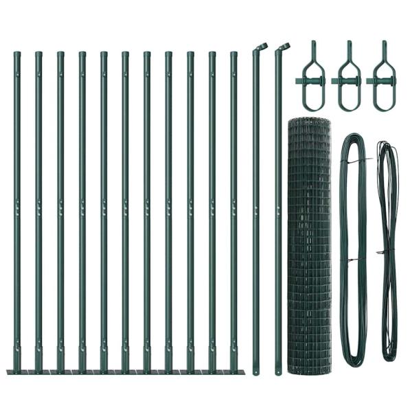 Euro Zaun Set mit 2 Grün Metall 25 x 1,2 m Langlebig