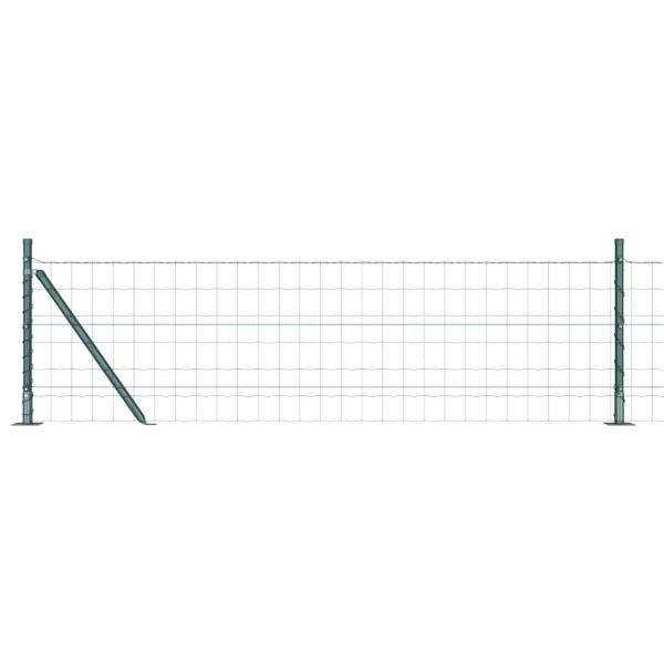 Euro-Zaun mit 13 Flanschpfosten 0.4x50 m verzinkter Stahl