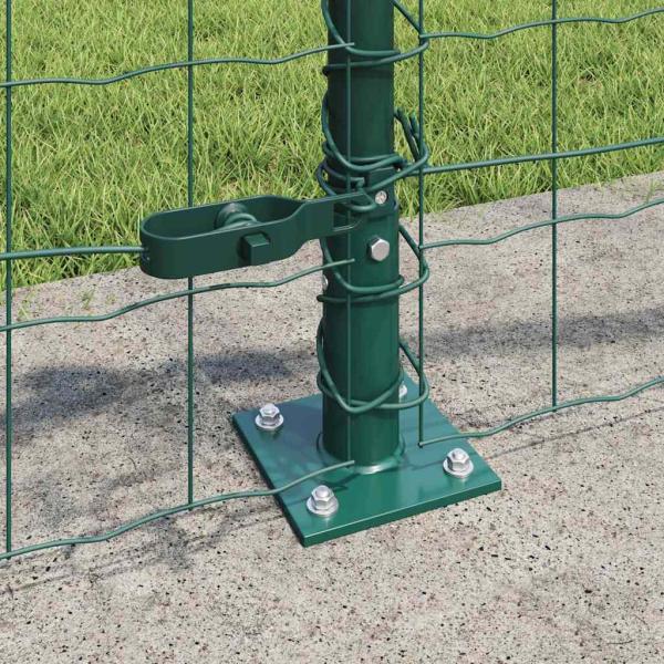 Euro-Zaun mit 13 Flanschpfosten 0.4x50 m verzinkter Stahl