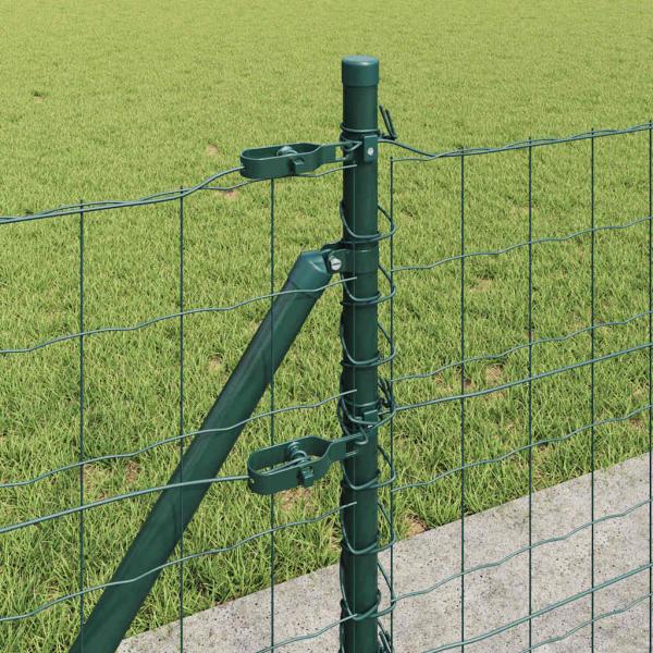 Euro-Zaun mit 13 Flanschpfosten 0.4x50 m verzinkter Stahl