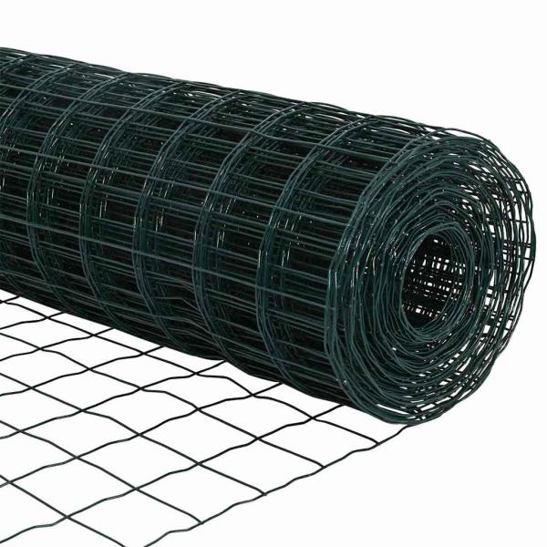 Eurozaun Set aus 2 Grün Pulverbeschichteter Stahl 10 x 0.8 m