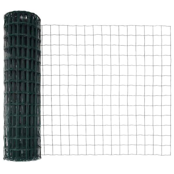 Eurozaun Set aus 2 Grün Pulverbeschichteter Stahl 10 x 0.8 m