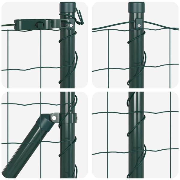 Eurozaun Set aus 2 Grün Pulverbeschichteter Stahl 10 x 0.8 m