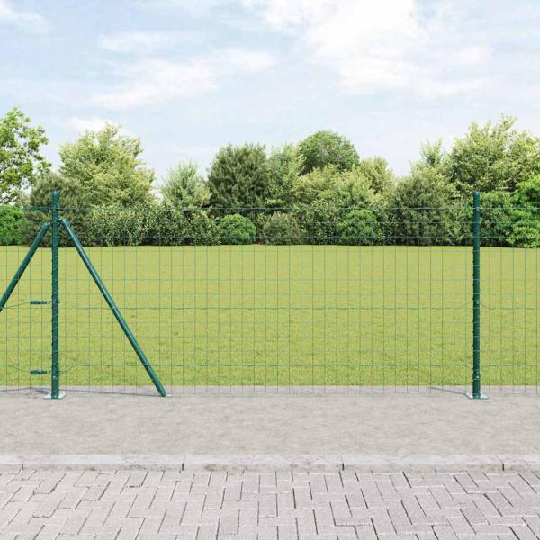 ARDEBO.de - Euro-Zaun Set aus 2 Grün Metall 10 x 1,0 m Langlebig