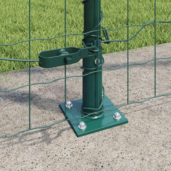 Euro Zaun mit 7 Flanschpfosten 1,4x10 m galvanisierter Stahl